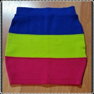 Papaya Neon Mini Skirt